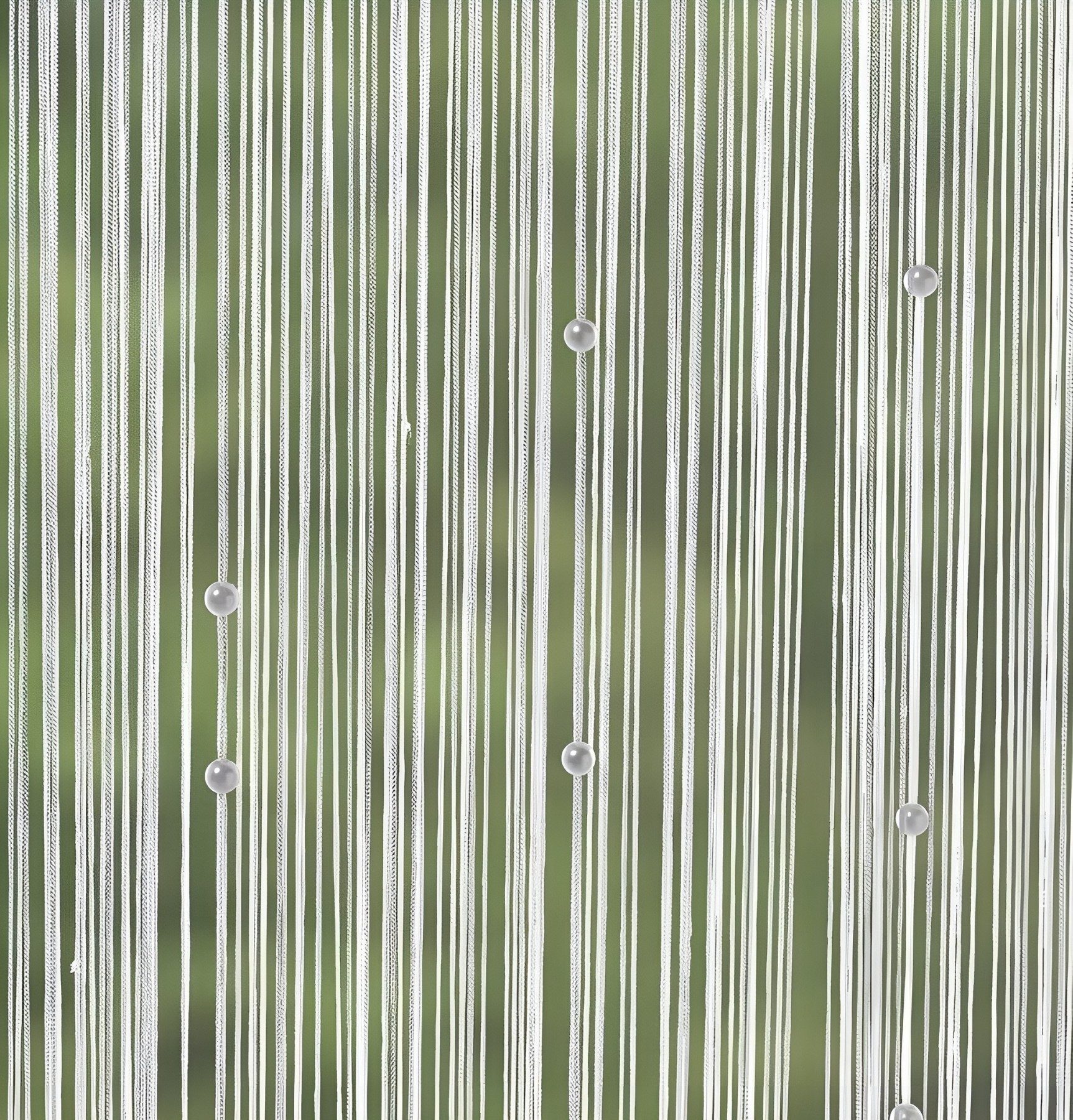 Dekoleidenschaft Fadenvorhang "Weiße Perlen" 90x205, Türvorhang, Balkontür Insektenschutz Vorhang (1 St), Stangendurchzug, transparent, Fliegenvorhang, Perlenvorhang, Türgardine, Mückenvorhang Balkonvorhang