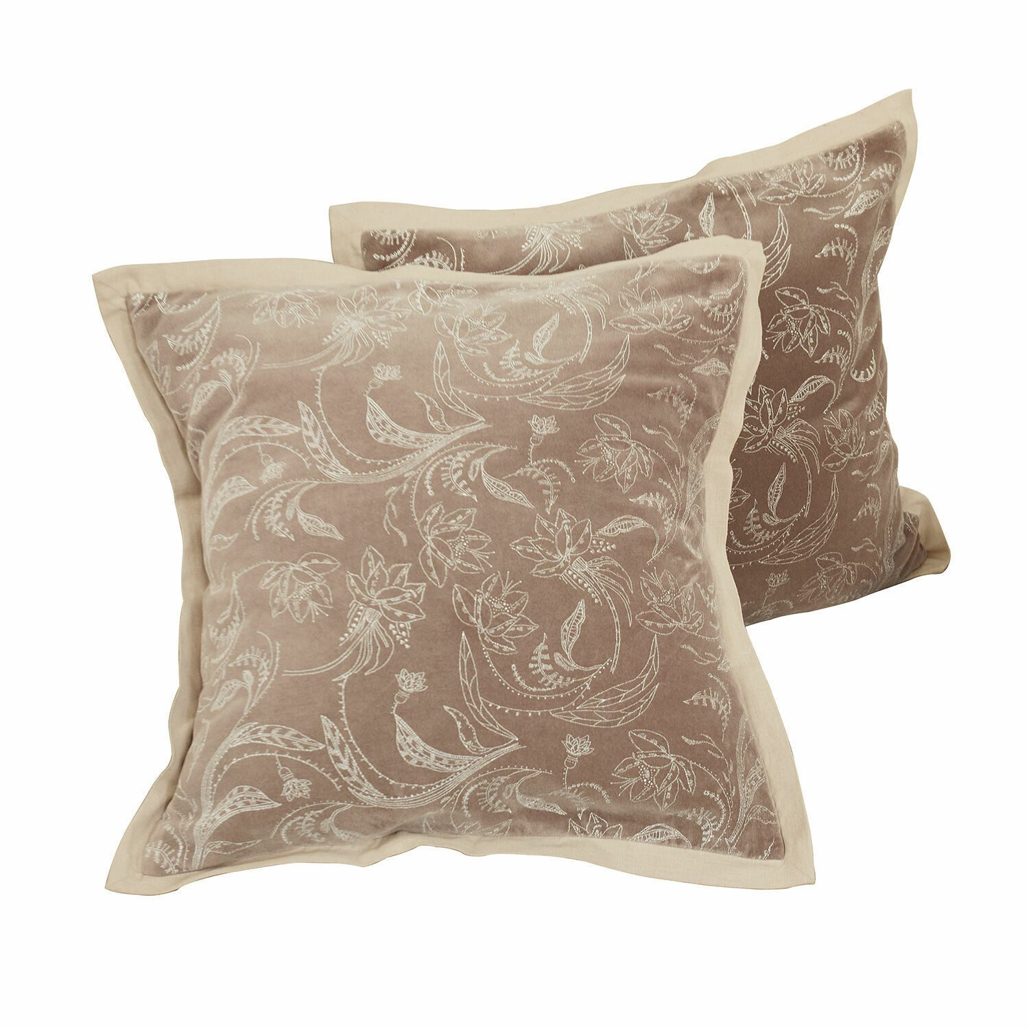 Mirabeau Kissenhülle Kissenhülle 2er Set Olicianne taupe günstig online kaufen