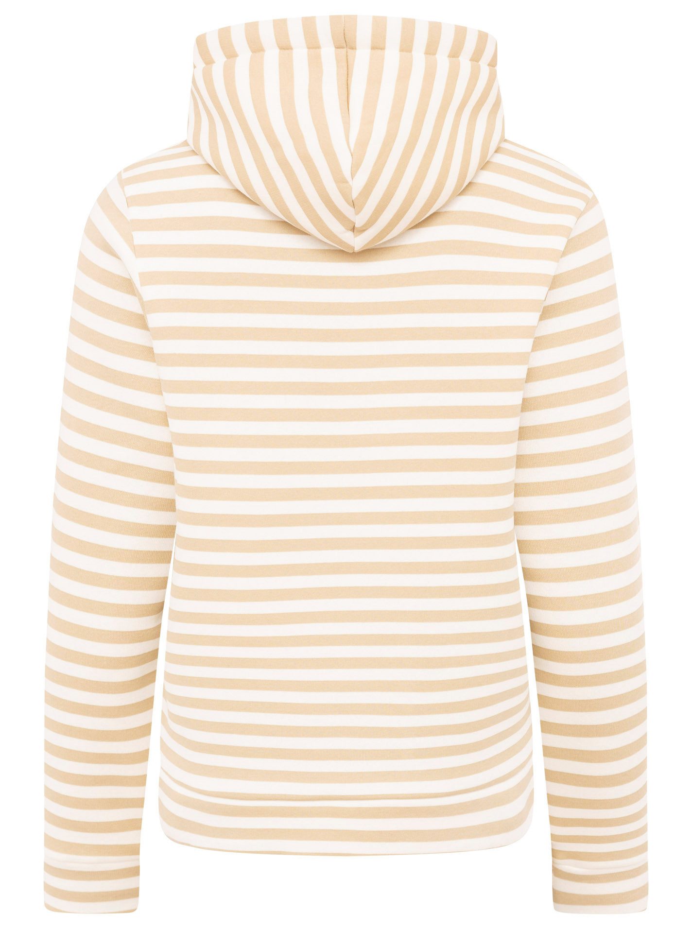 Zwillingsherz Kapuzensweatshirt "Streifen Smile" gestreift, große "SMILE"- Stickerei, Kängurutasche – Bild 5 von 5