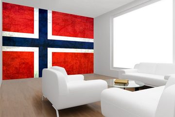 WandbilderXXL Fototapete Norwegen, glatt, Länderflaggen, Vliestapete, hochwertiger Digitaldruck, in verschiedenen Größen