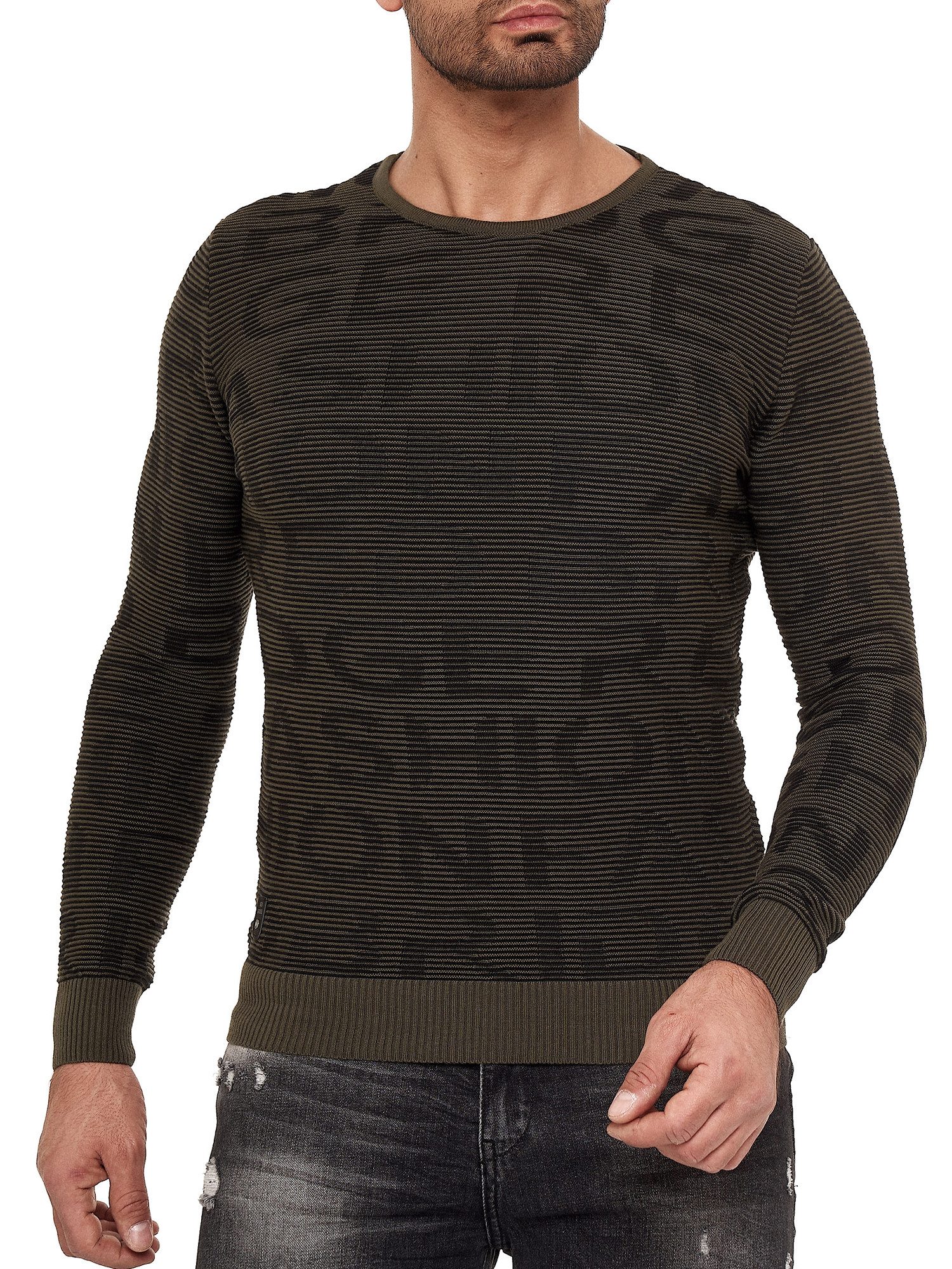 Strickpullover mir Rundhalsausschnitt und modischem Design