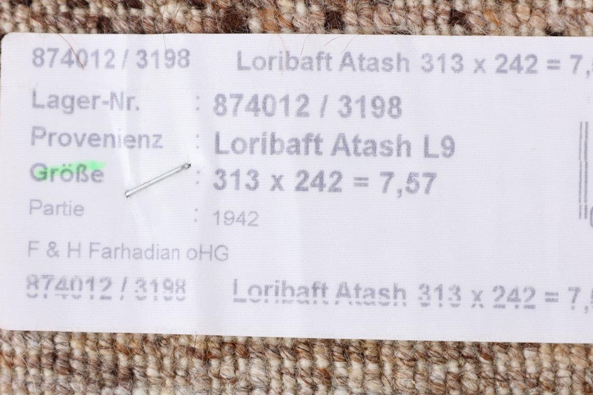 Nain Höhe: rechteckig, Perser mm 12 Loribaft Handgeknüpfter Trading, Atash Gabbeh Orientteppich Moderner, 243x314