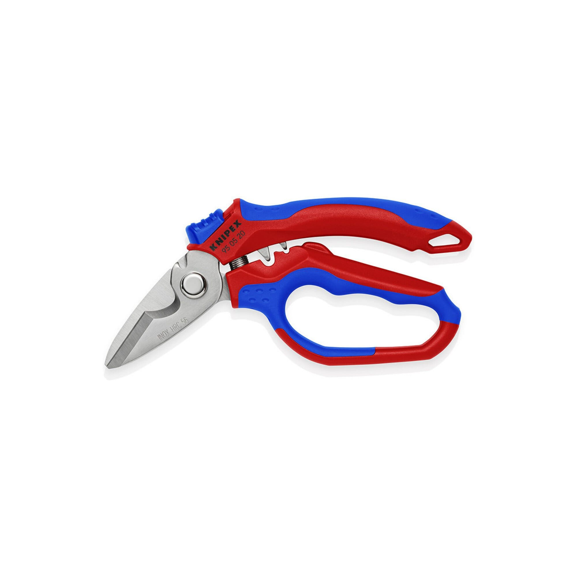 Knipex Kabelschere KNIPEX 95 05 20 SB Gewinkelte Elektrikerschere mit Mehrkomponenten-Hül