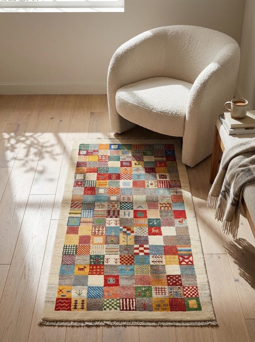 Looma Hochflor-Teppich Gabbeh Sonnat 170x81cm, rechteckig, Höhe: 15 mm, Sonnat, Schurwolle, Unikat