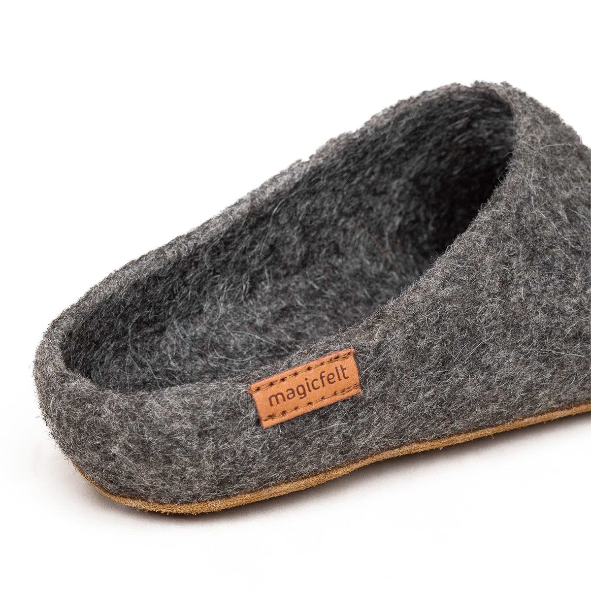 Magicfelt Filz Pantoffel (1-tlg) Pantoffeln - Aus 100% reiner Steinschafwolle, Mit Ledersohle
