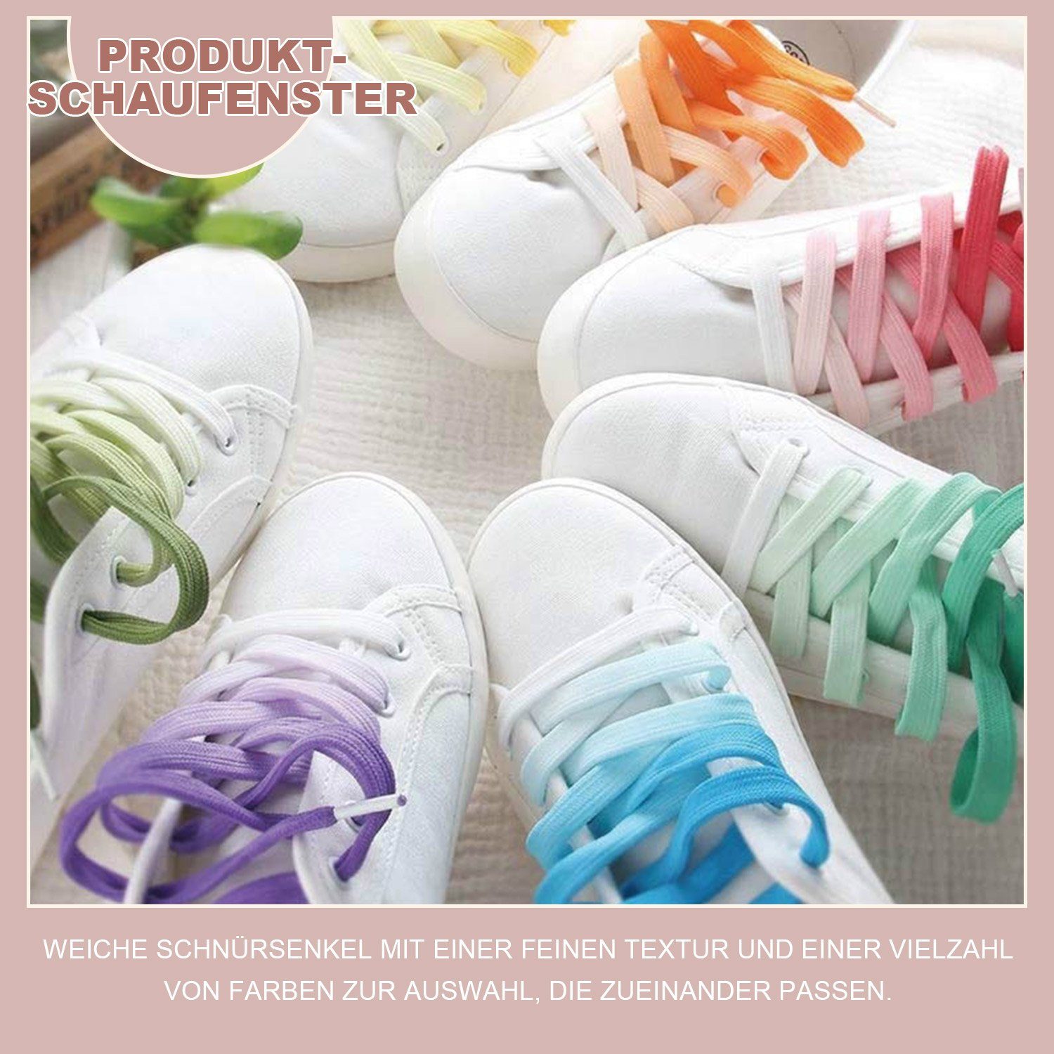 Sneakers für Paar Schnürsenkel Flache Schnürsenkel 1 Daisred Farbverlau Grün