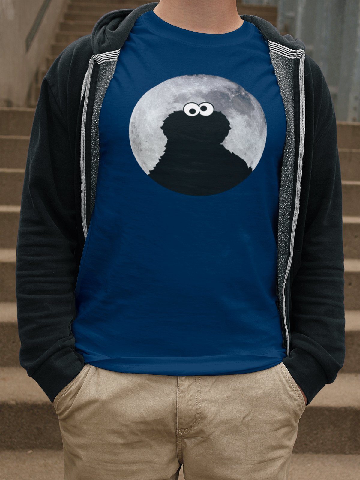 Moonnight Monster Cookie Sesamstrasse navy T-Shirt