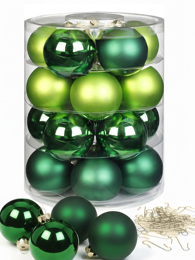 MAGIC by Inge Weihnachtsbaumkugel Weihnachtskugeln 20 Stk 6cm evergreens + 40 Haken gold