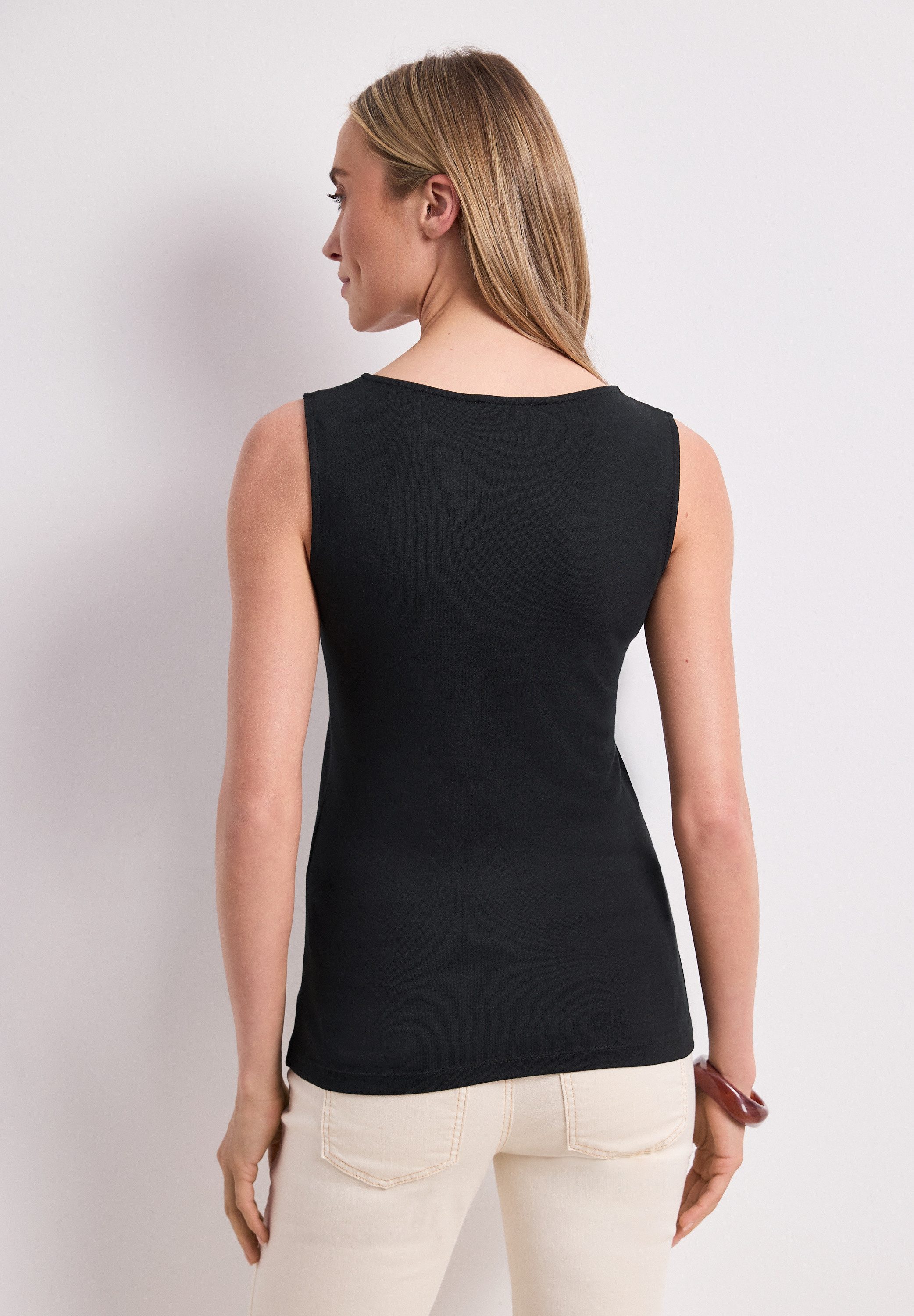 STREET ONE Tanktop Style Gania Sommertop mit Herzausschnitt