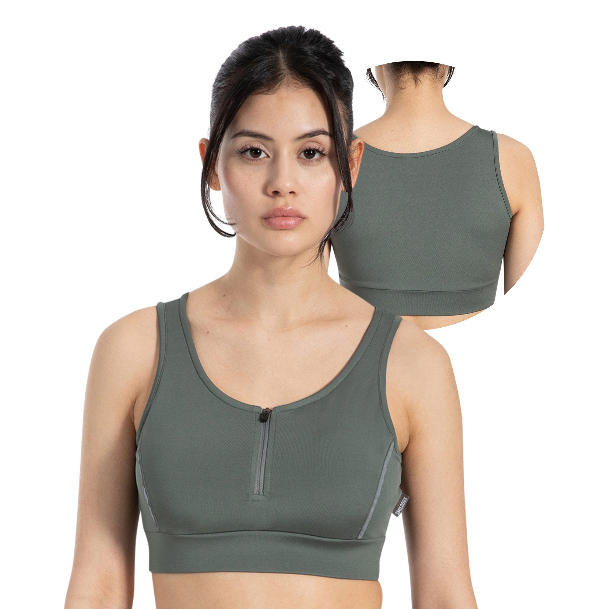 Smilodox Sport-BH Kathi, Bra mit Zip-Front, integriertem Cup & reflektieren günstig online kaufen