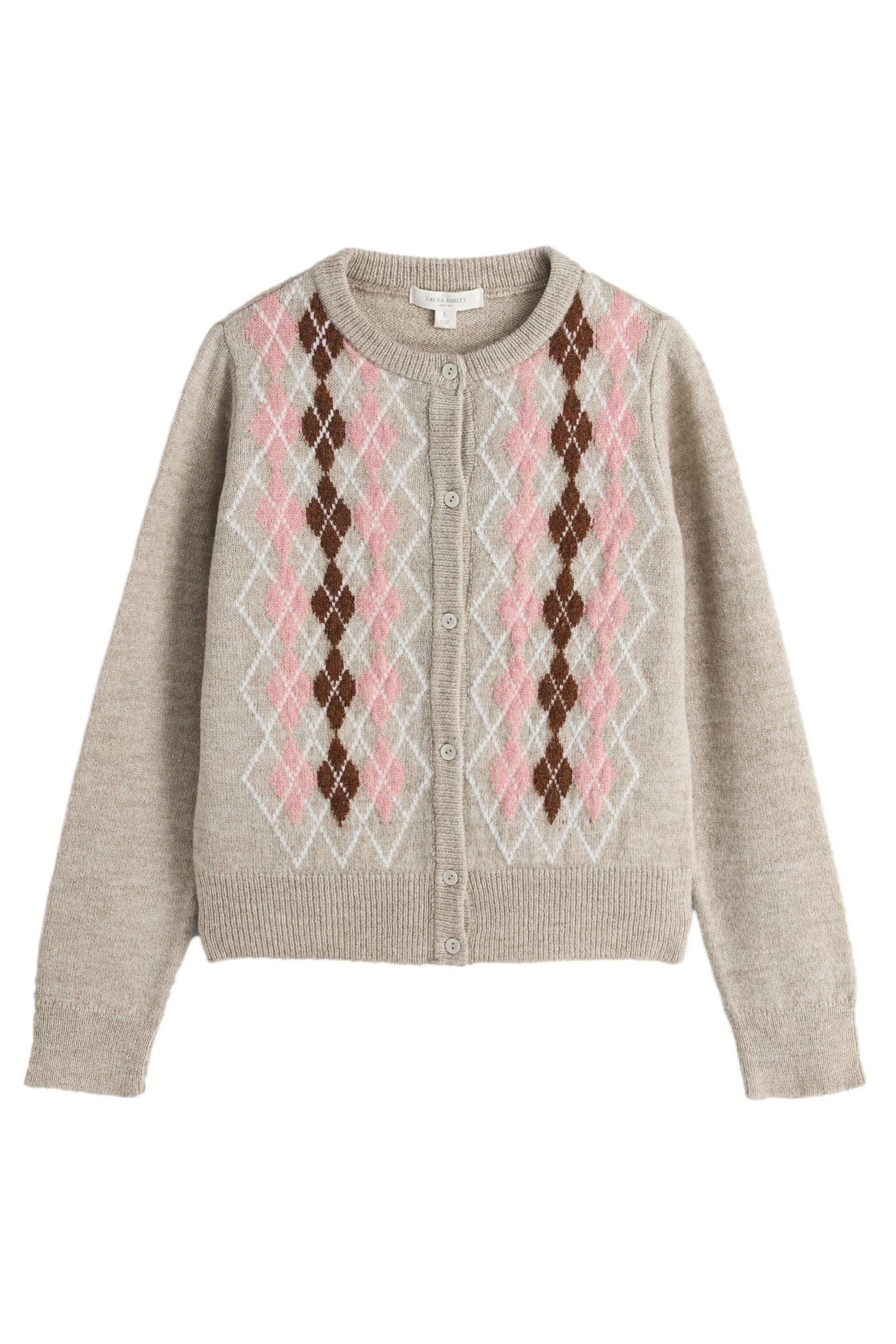 Strickjacke Laura Ashley Strickjacke mit Argyle-Muster