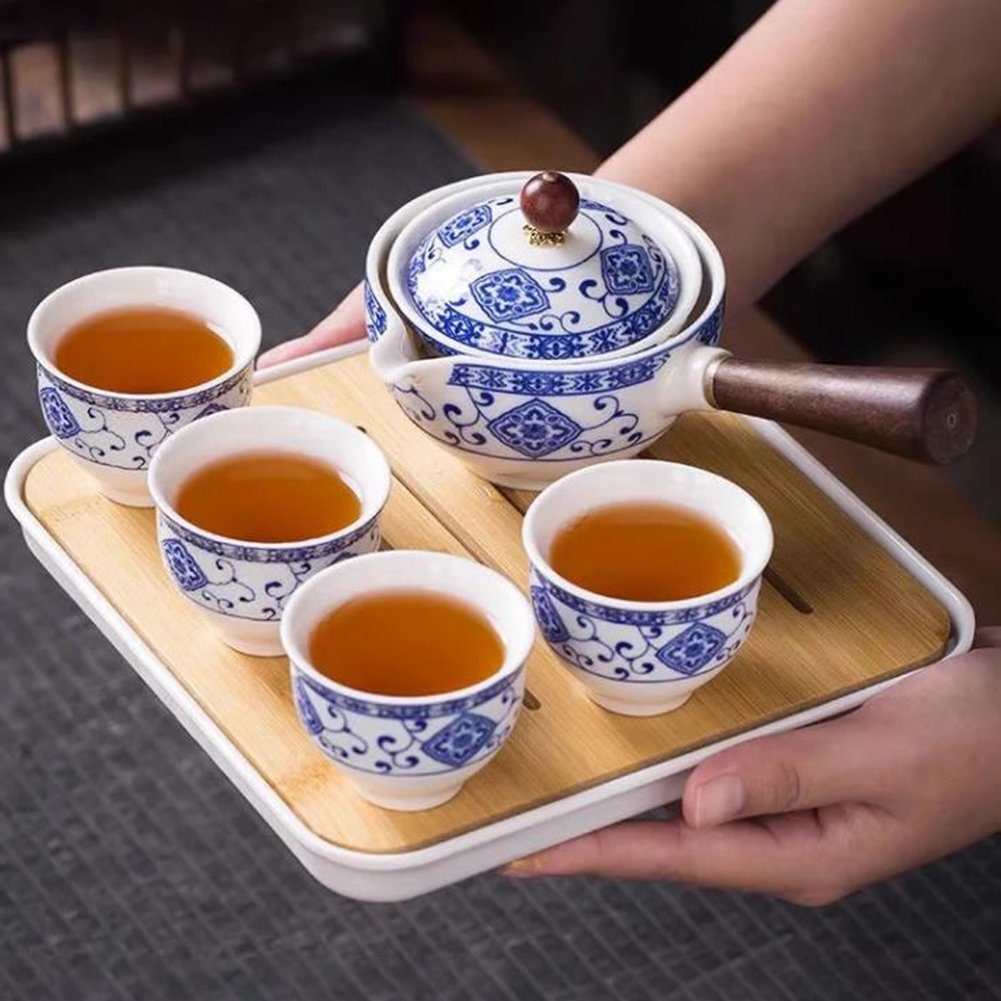 Teekanne Porzellan, Teekocher 360° Teekanne Aus Chinesischer, Drehbarer Blusmart