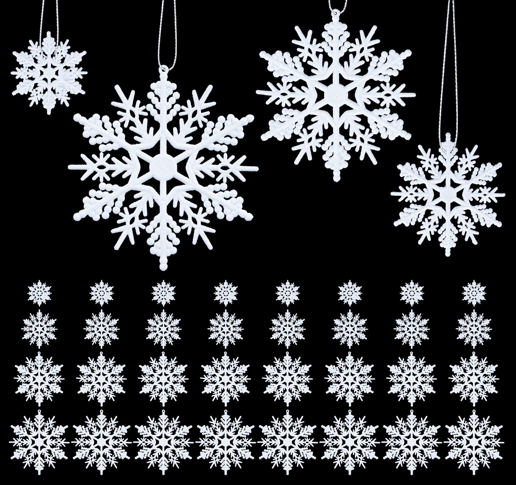 Winter Stück weiße Christbaumschmuck für Schneeflocken-Ornamente, 56 Homewit Ornamente den