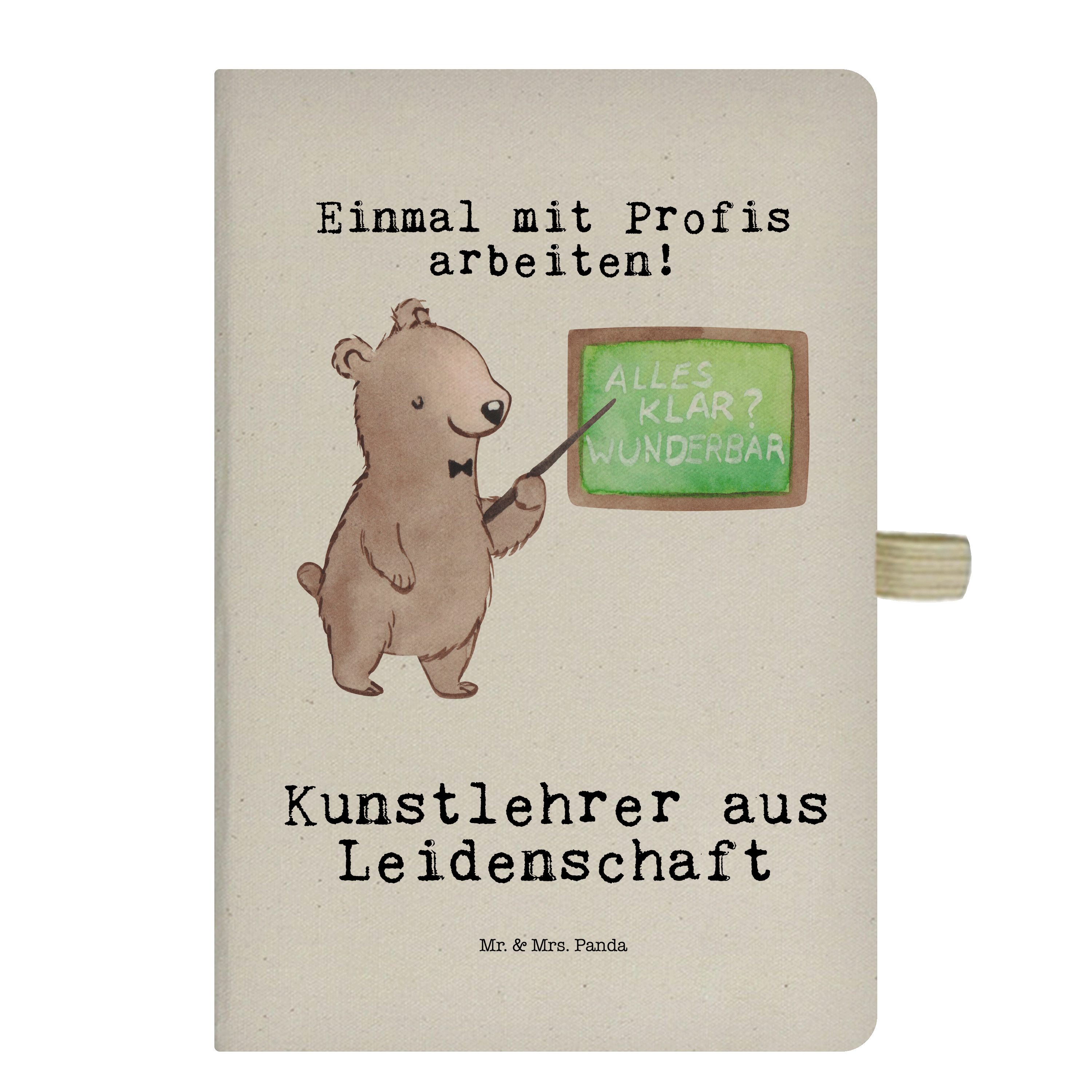 Transparent Leidenschaft & Mr. Notizbuch Kunstunterrich & aus - Geschenk, Panda Mr. Panda Mrs. Kunstlehrer - Mrs.