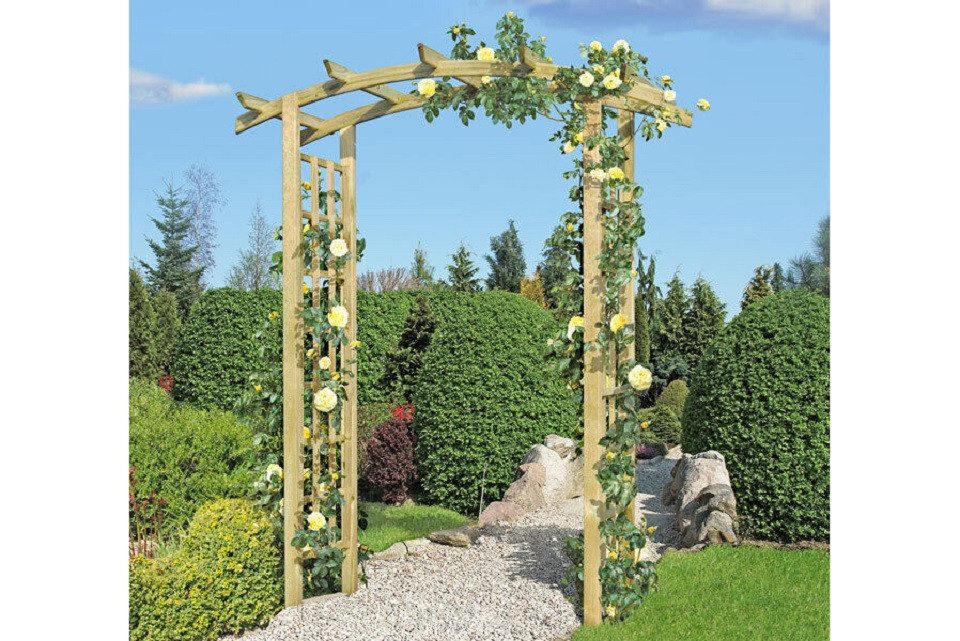 Thumbnail - Gartenpirat Pergola Torbogen Pergola Holzbogen aus Holz KDI mit Rankgitter Rosenbogen Rank