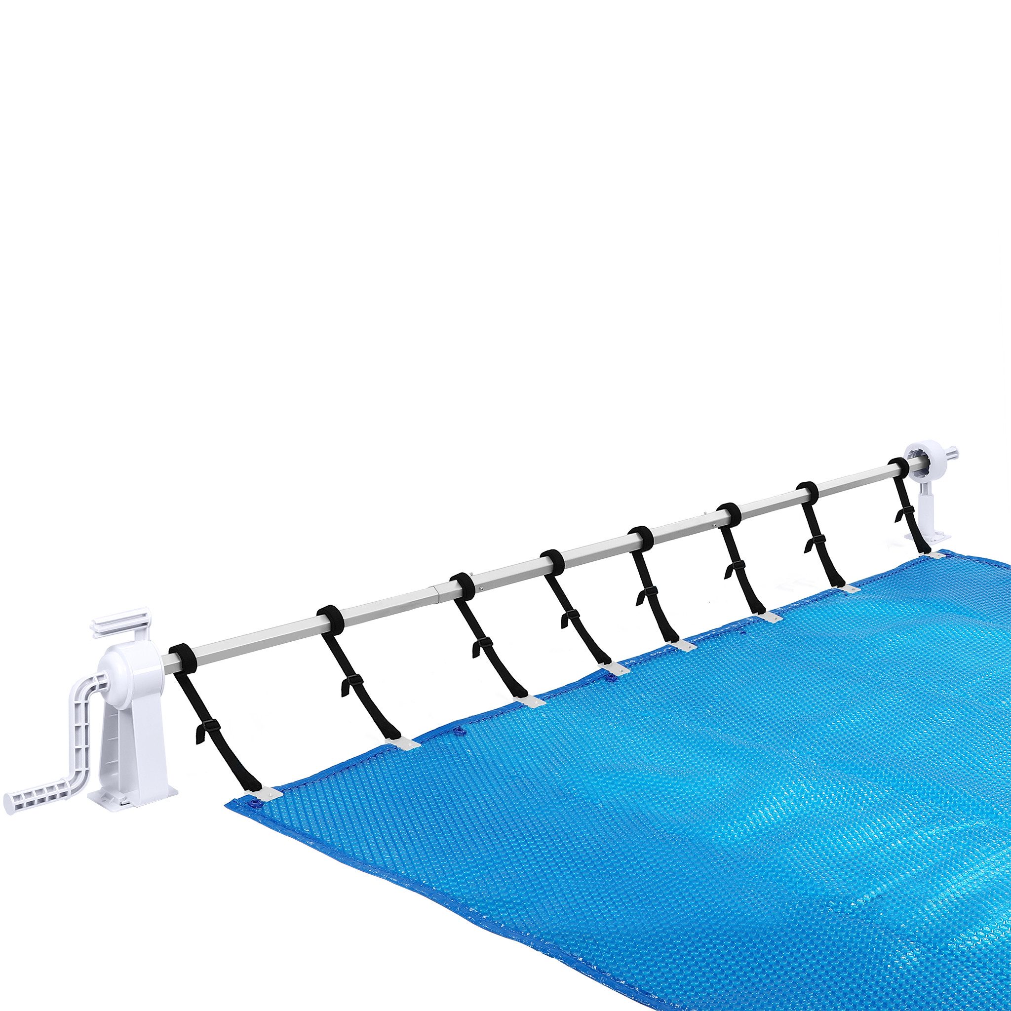FIVMEN Pool-Abdeckplane Aufrollsystem Pool Aufroller Aufrollvorrichtung von 105 bis 615 cm (1-St), inkl. Befestigungsbänder für folien, Pool Planen und Abdeckungen