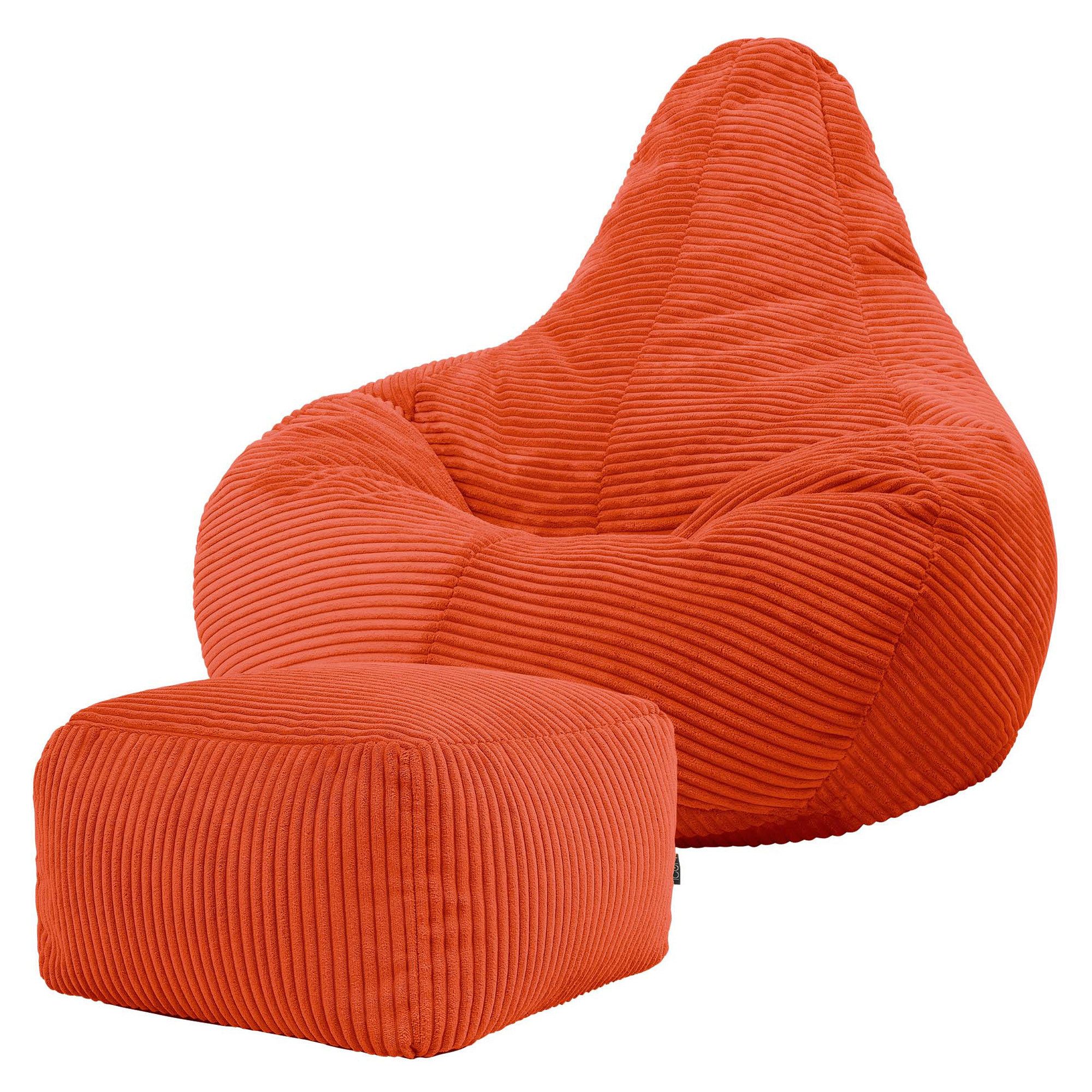 icon Sitzsack Sessel mit Liege aus Cord „Dalton“ mit Hocker (Spar-Set, 1 x günstig online kaufen