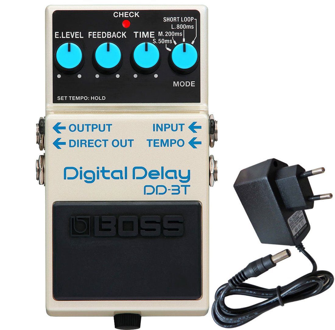 E-Gitarre Boss DD-3T Digital-Delay Effektgerät mit 9V Netzteil