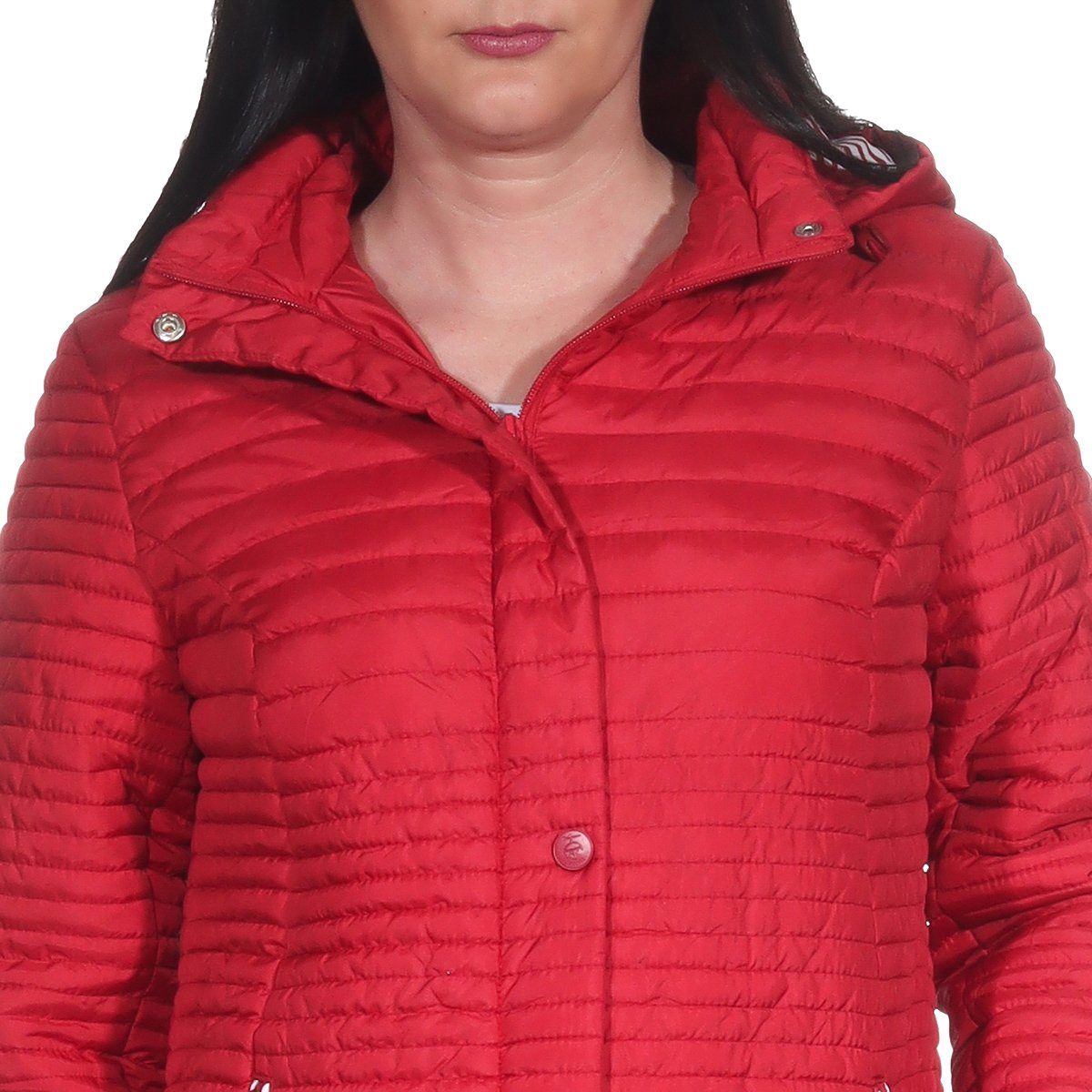 Aurela Damen erhältlich, in Übegrangsjacke Outdoor auch Steppjacke leichte Sommerjacke angenehm Rot Größen großen leichte Damenmode Jacke