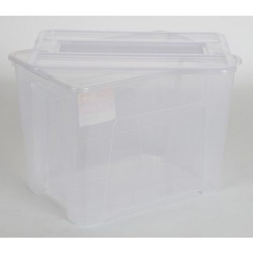 Heidrun Aufbewahrungsbox 8x TEX Box 21L 38x28x27cm Transparent Deckel Aufbewahrung Spielzeugkis