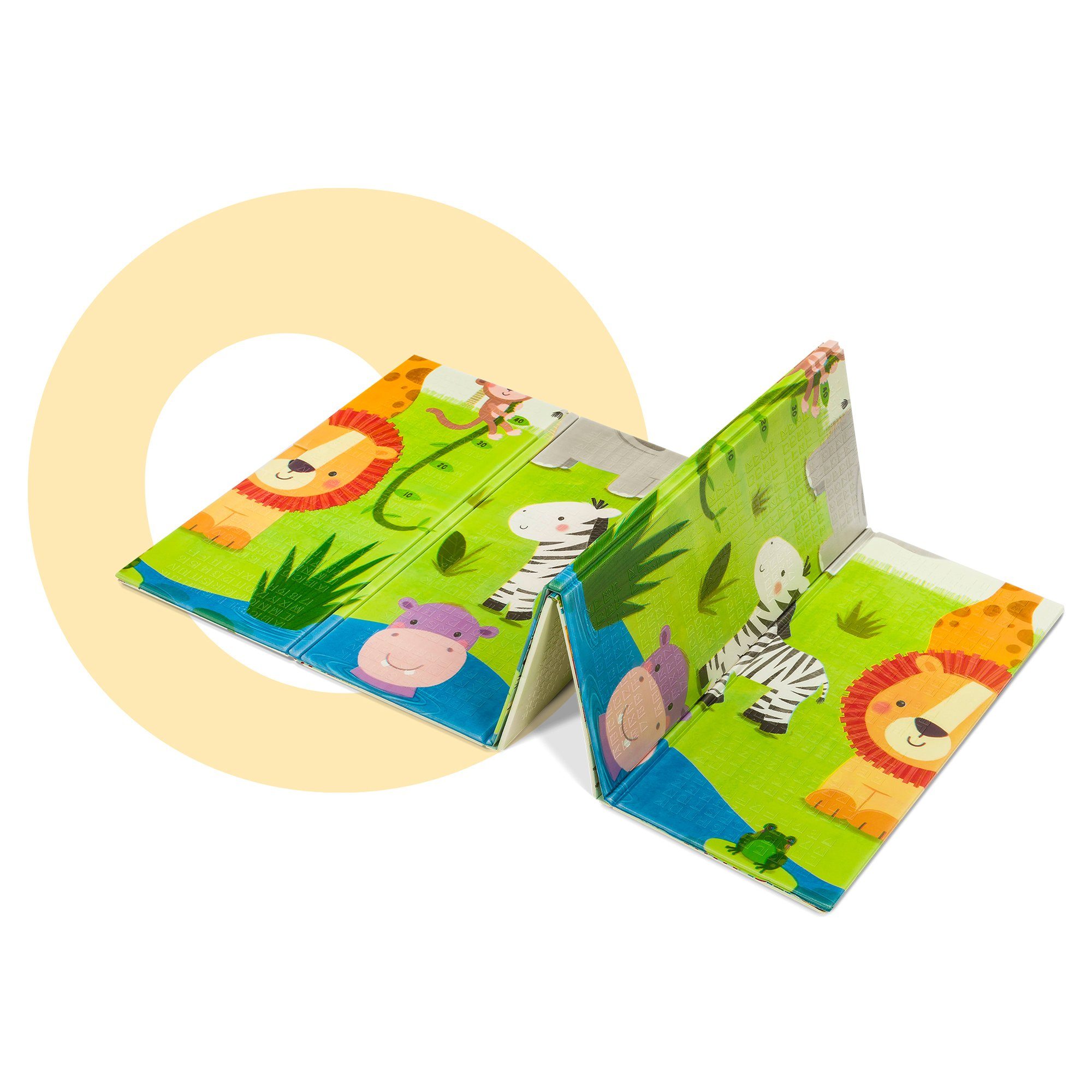 lionelo Spielmatte ROBBY MULTICOLOR,  Zusammengeklappt nimmt wenig Platz - kaum 10 cm dick