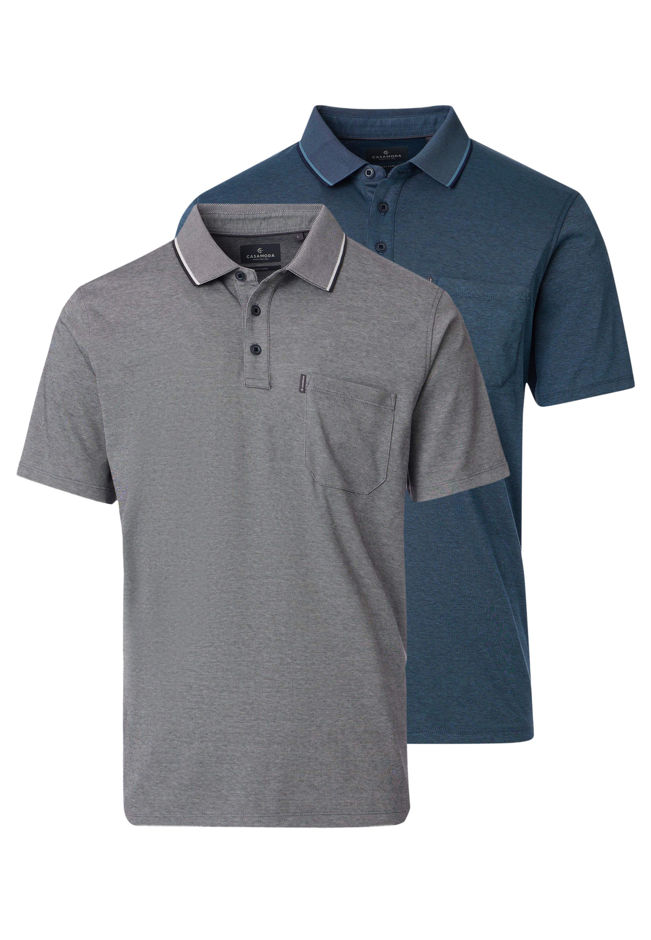 CASAMODA Poloshirt 2er Pack Basic (Spar-Set, 2-tlg) Poloshirt - Baumwolle - Atmungsaktiv