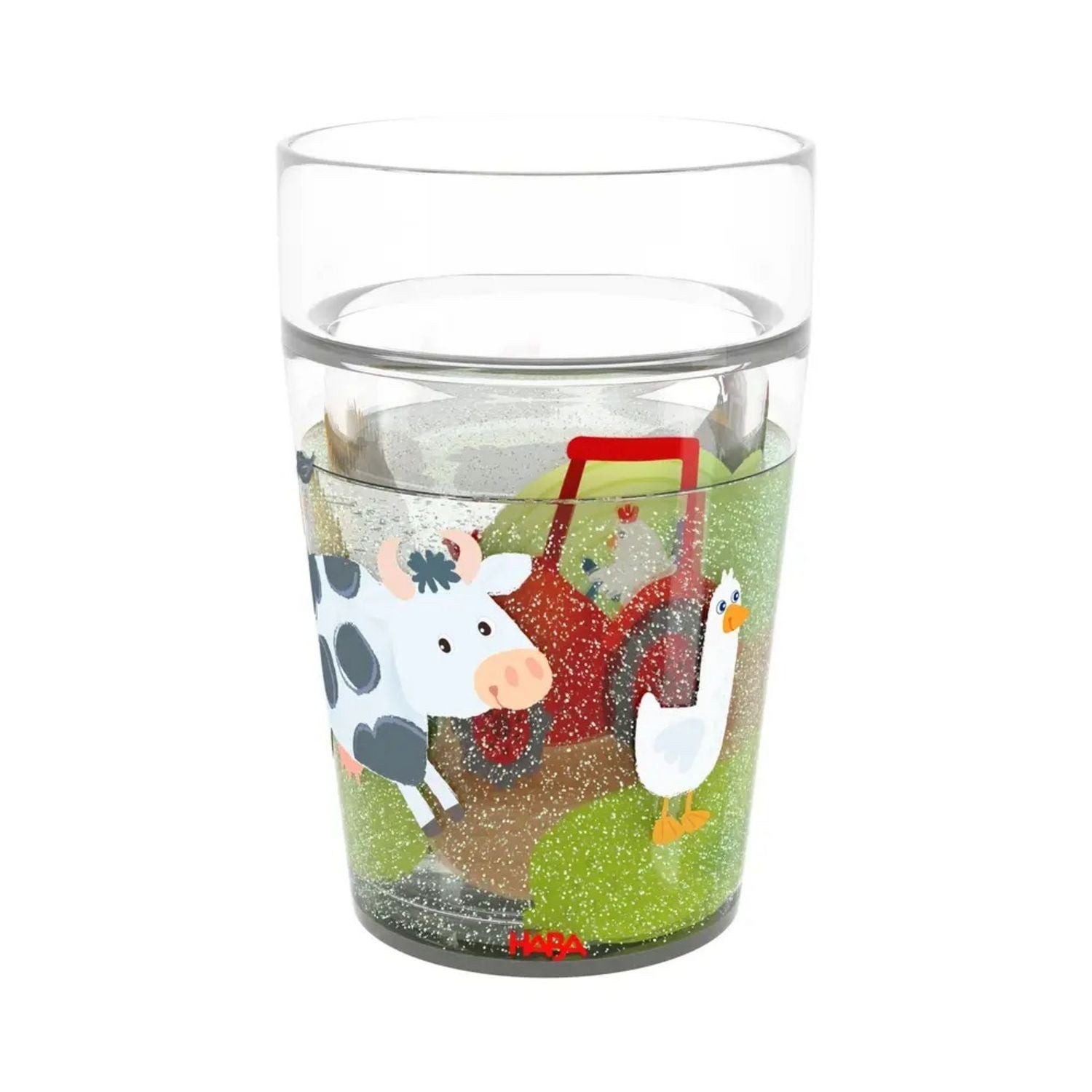 Haba Spielfigur HABA 2012447002 - Glitzerbecher Bauernhof, Motiv 1, 150ml, Höhe: 11cm