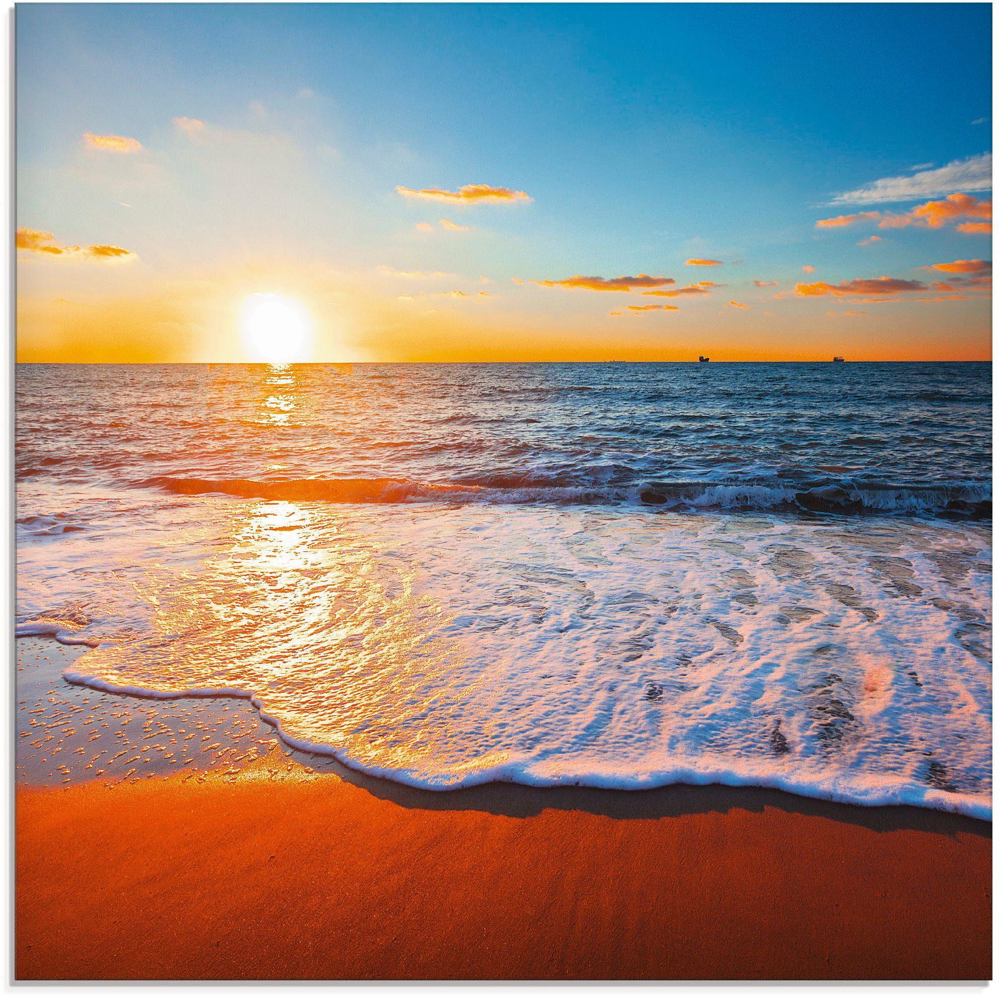 Artland Glasbild Sonnenuntergang und das Meer, günstig online kaufen