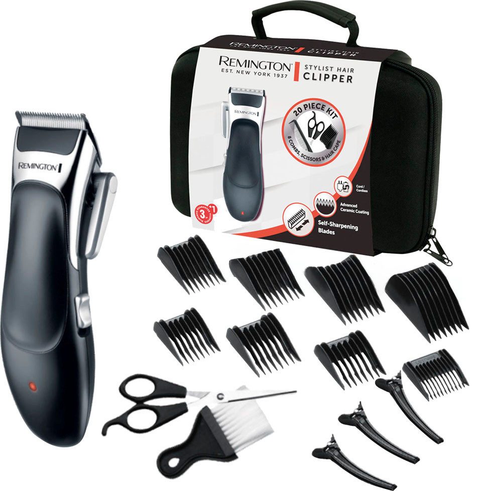 Remington Haarschneider Stylist, HC363C -, inkl. Zubehör, für Herren - 8 Kammaufsätze, kabellos, Profi-Koffer