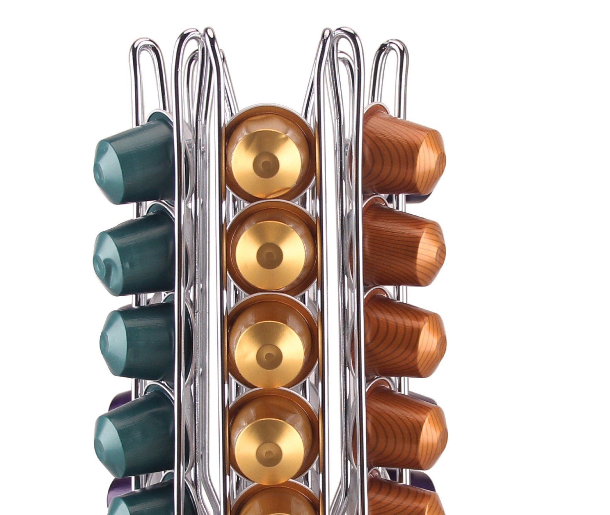 Kapselhalter Kaffeekapsel Ständer drehbar für 48 Kapseln kompatibel mit Nespresso