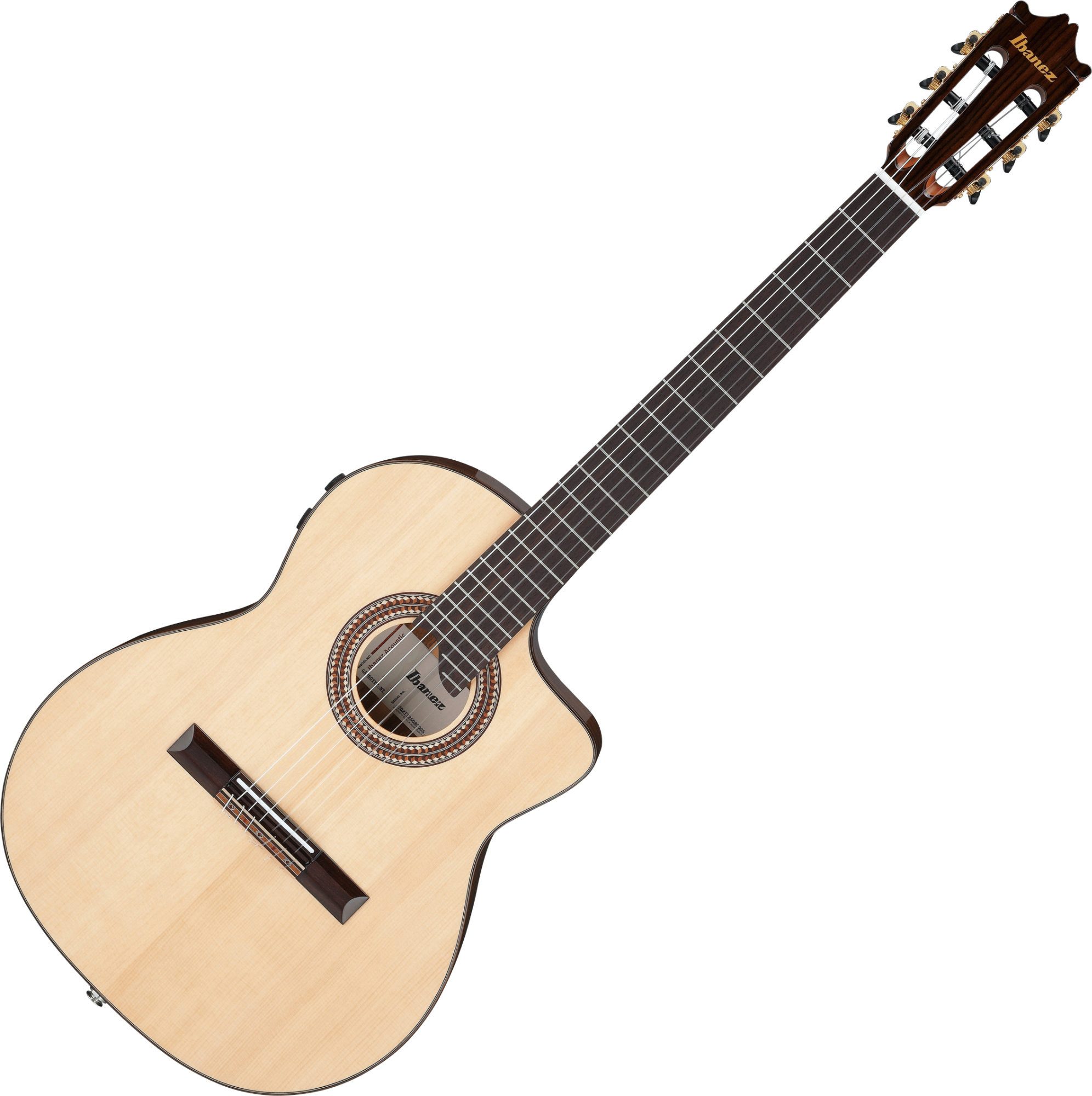 Ibanez Konzertgitarre GA360TCE-NT Thinline-Konzertgitarre Dark Violin Sunburst, 4/4, Thinline-Konzertgitarre mit zwei Tonabnehmern und Cutaway