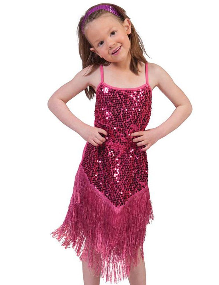 Kostüm Charleston Kostüm "Marlene" für Mädchen - Pink, 20er Jahre Kinderkostüm