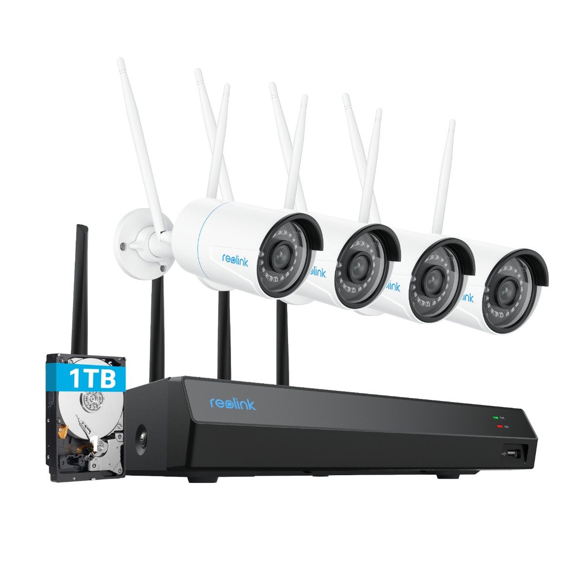 Reolink Überwachungskamera 2K+ RLK12-500WB4 System (Außenbereich, Innenbereich, 5MP Super HD,12-Kanal NVR mit 1TB HDD,Smartekennung,2,4/5 GHz WLAN)