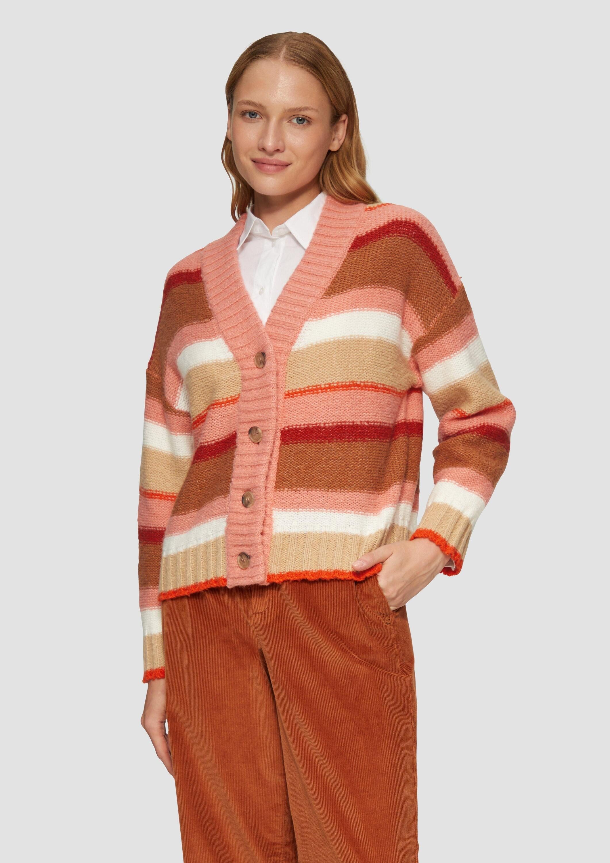 s.Oliver Cardigan Strickjacke Gestreifte Strickjacke mit günstig online kaufen