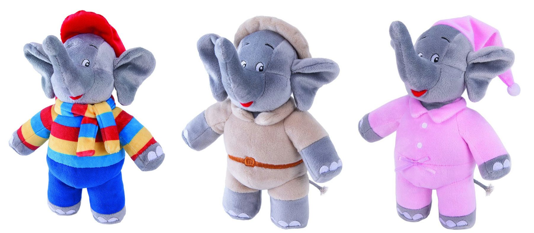 Jazwares Kuscheltier Plüschfigur mit Sound (22cm) Benjamin auf Safari, spielt Benjamin Blümchen Sprach-Sounds ab