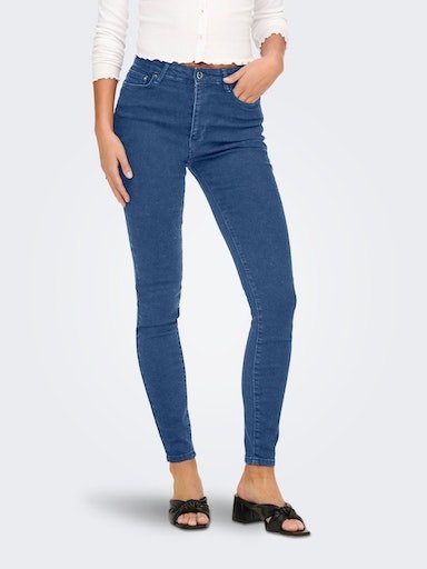 ONLY High-waist-Jeans ONLICONIC HW SK LONG ANK DNM NOOS Medium Blue Denim