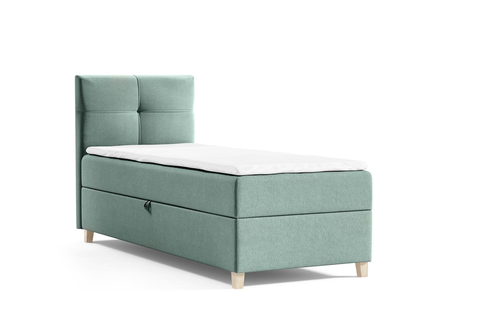 Boxspringbett Modern Boxspringbett mit Topper HELEN MINI Schlafzimmer, mit Matratze