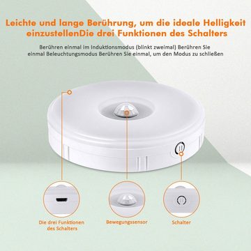 LETGOSPT Nachtlicht Sensor Nacht Lichtmit Dämmerungssensor Bewegungsmelder dimmbar, LED fest integriert, Kaltweiß, Warmweiß, Helligkeit Stufenlos Einstellbar, USB Wiederaufladbar Nachtlicht