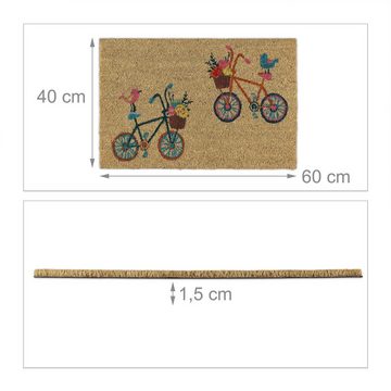 Fußmatte Fußmatte Kokos Fahrräder, relaxdays, Höhe: 15 mm