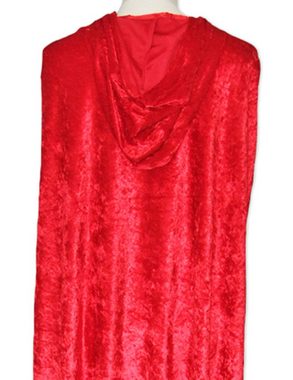 Das Kostümland Kostüm Samt Umhang mit Kapuze 145 cm Длина - Farbauswahl -