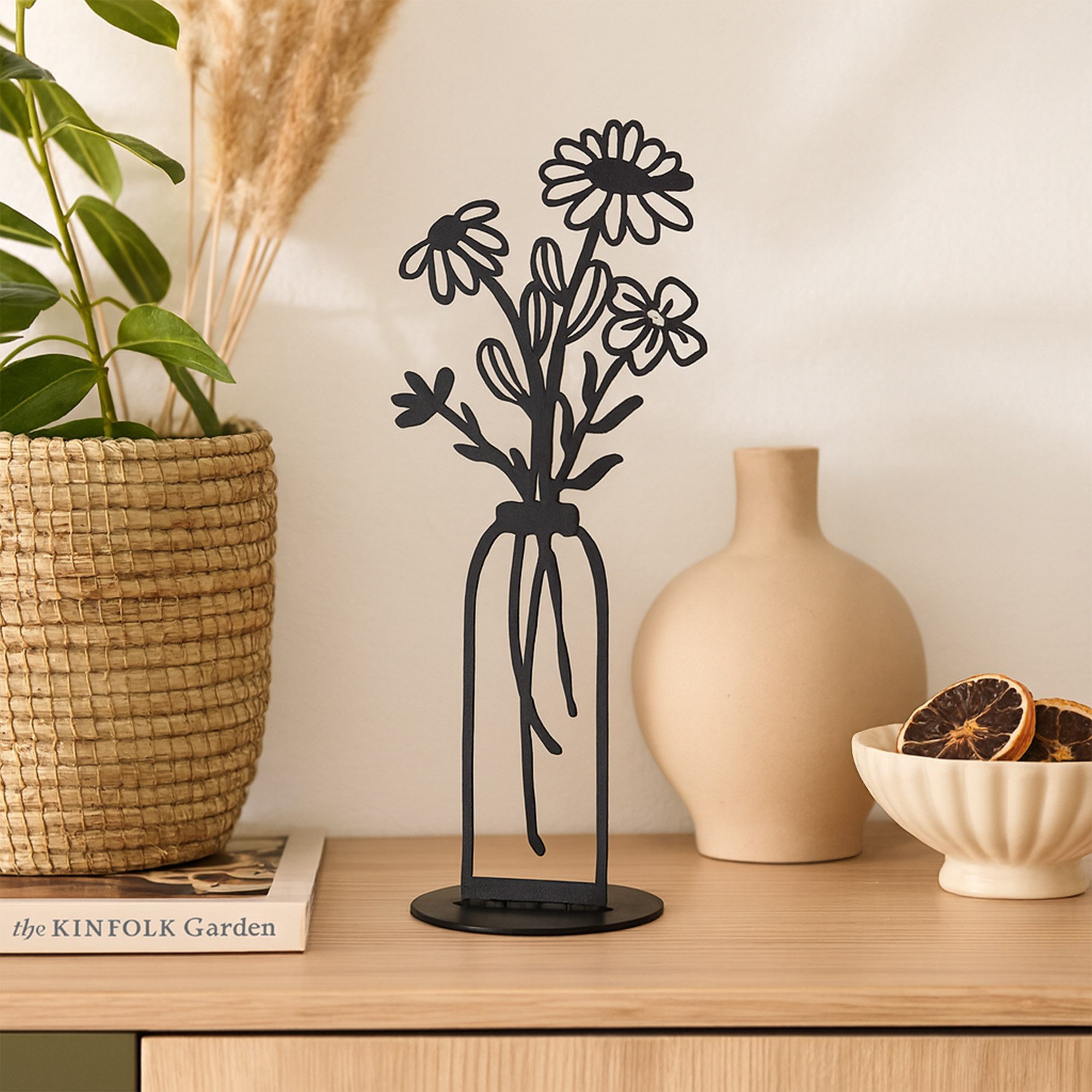 UNUS HOME Dekofigur Deko Aufsteller aus Metall Blumenvase 35 cm (Aufsteller günstig online kaufen