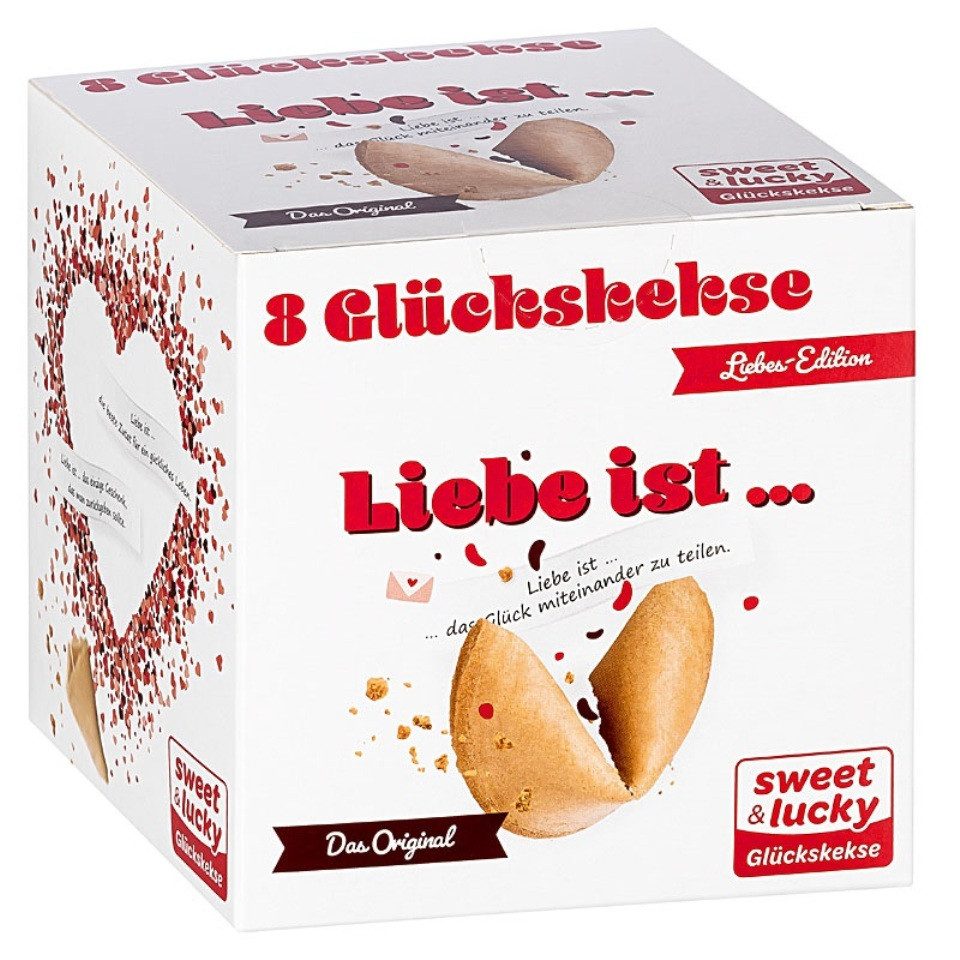 Sweet & Lucky Kekse Glückskekse 8er Box, Bei Raumtemperatur und trocken lagern.