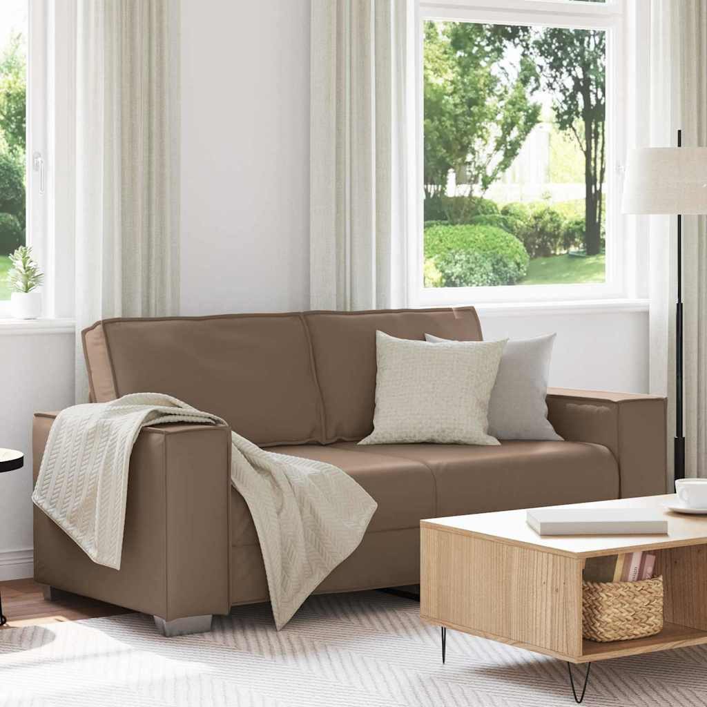 vidaXL Sofa Zweisitzer-Sofa Cappuccino 180 cm Kunstleder, 1 Teile – Bild 2 von 5