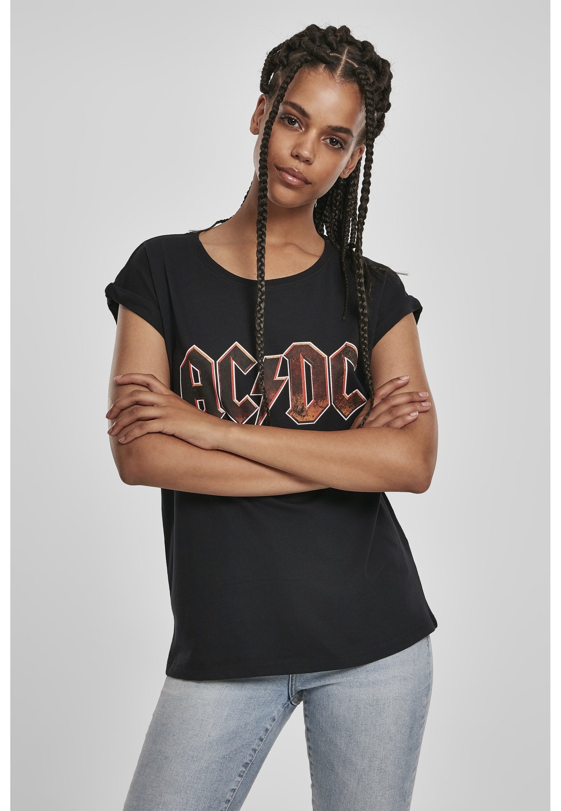 Merchcode Kurzarmshirt Merchcode Damen Ladies AC/DC Voltage Tee (1-tlg)