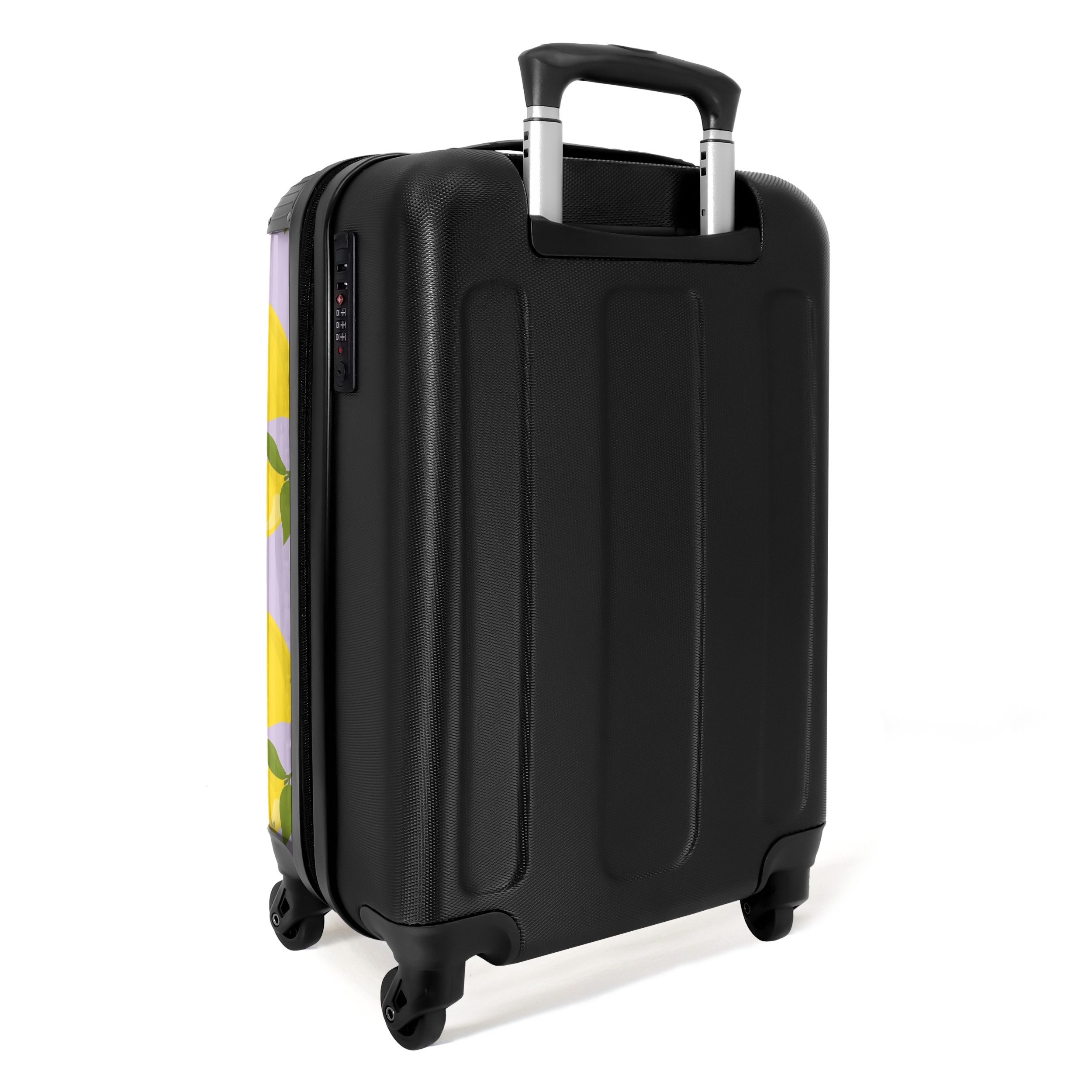 NoBoringSuitcases.com© Hartschalen-Trolley Pastellviolett mit Zitronen 55x35x20cm, Handgepäck Koffer & Trolleys, Luggage, Reisekoffer Frauen