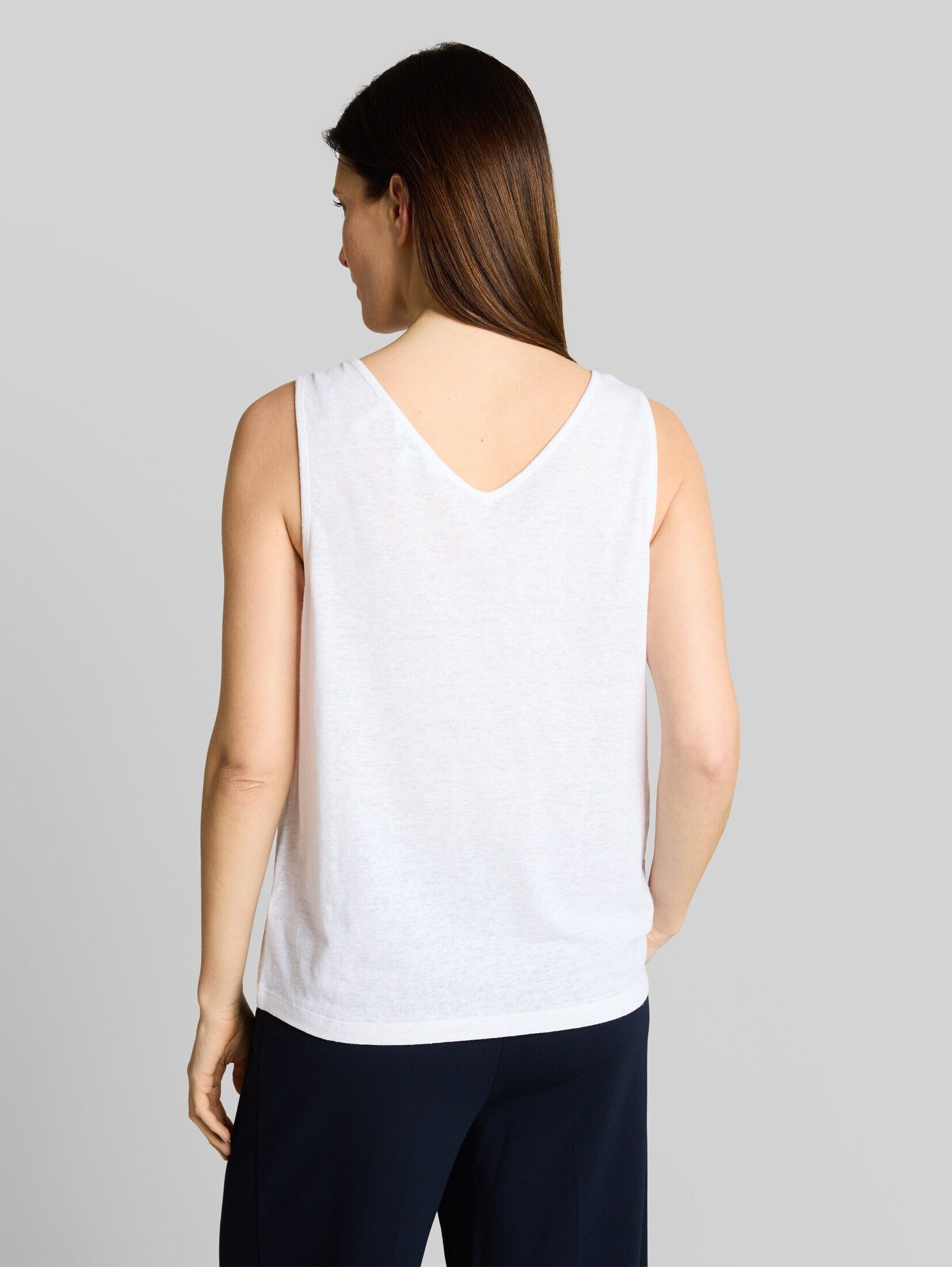 TOM TAILOR Trägertop T-Shirt (im Einserpack) Top mit Leinenanteil