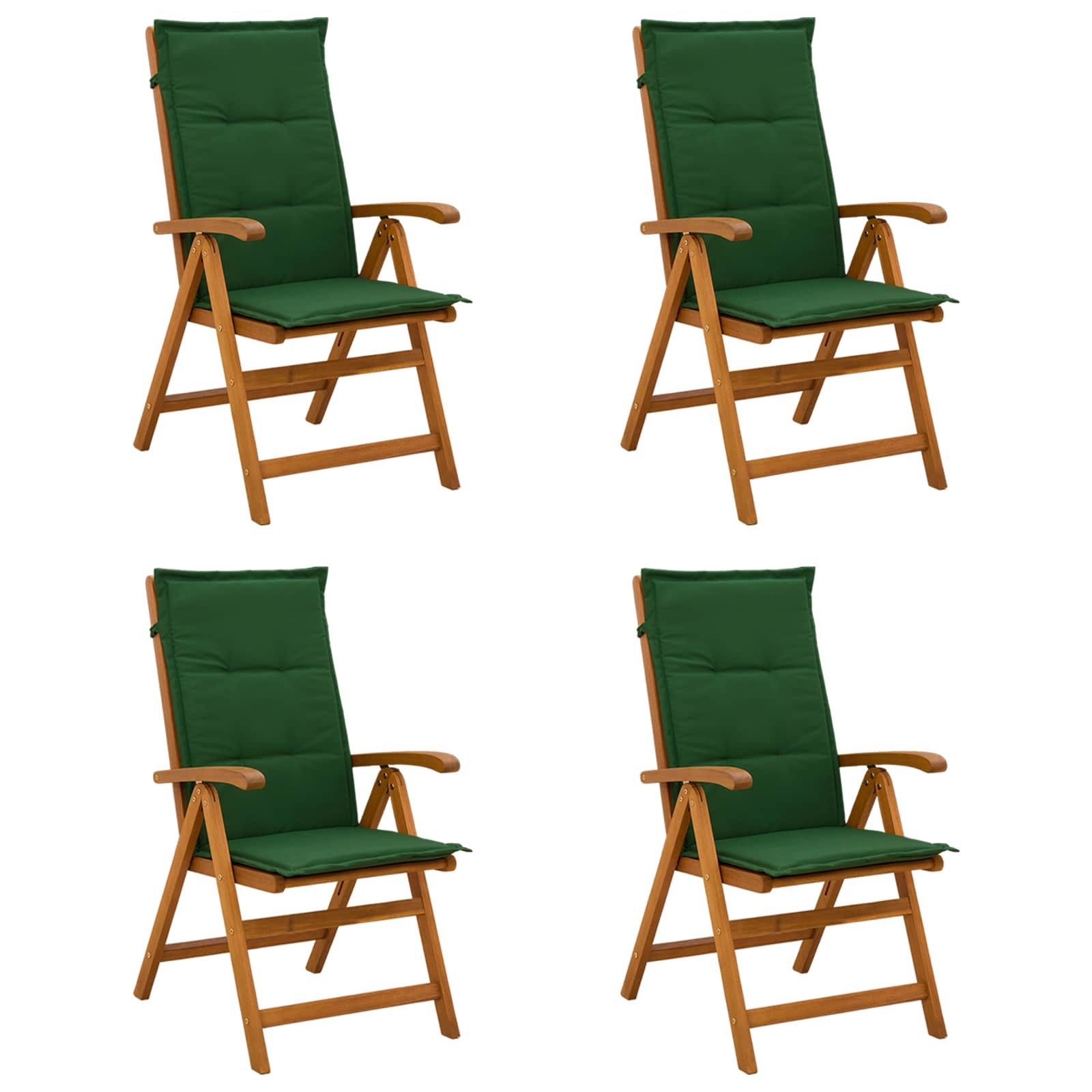 vidaXL Gartenstuhl Liegestühle für den Garten 4 stk. Natur Massivholz (4 St)