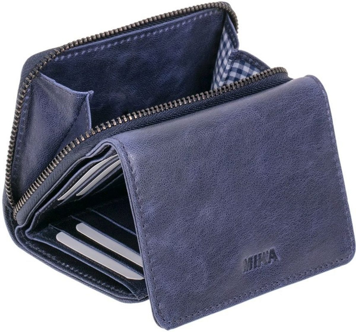 Mika Gürteltasche Geldbörse Leder 11x9x3cm grau-braun