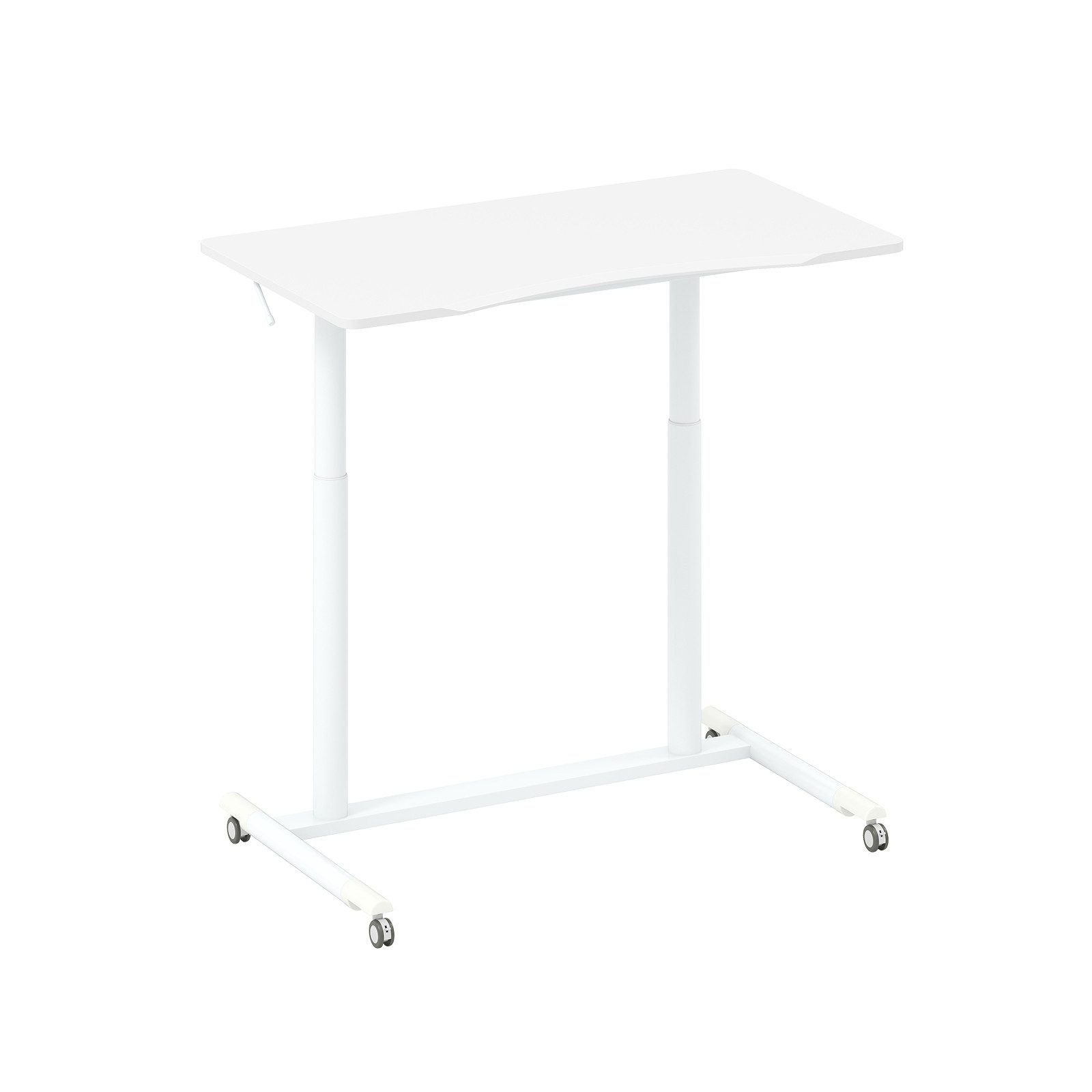 COSTWAY Schreibtisch, Höhenverstellbar, mobiler Stehschreibtisch, C-förmiger