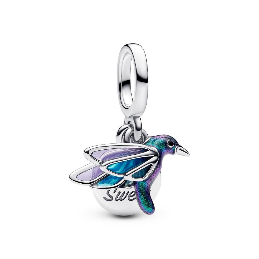 Pandora Charm-Einhänger PANDORA Kolibri Charm-Anhänger, 925er Silber, Moments, Emaille